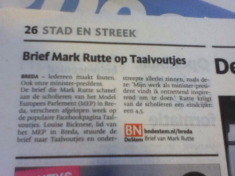 Mark Rutte kan weer terug de schoolbanken in! 