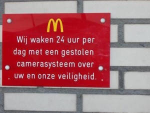 McDonald’s werkt met gestolen goederen…