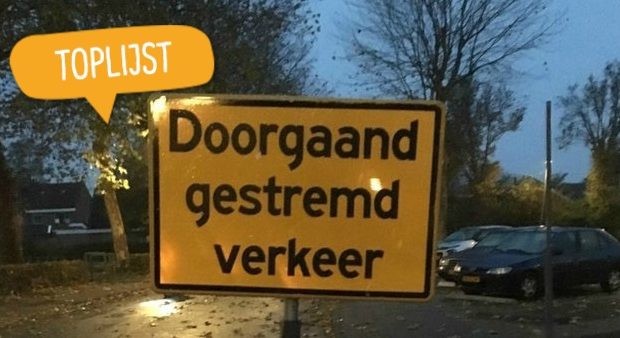 doorgaand gestremd verkeer toplijst
