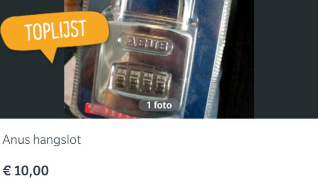 Toplijst anus hangslot