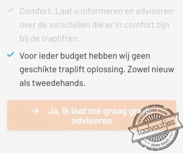 Laat dan maar zitten.