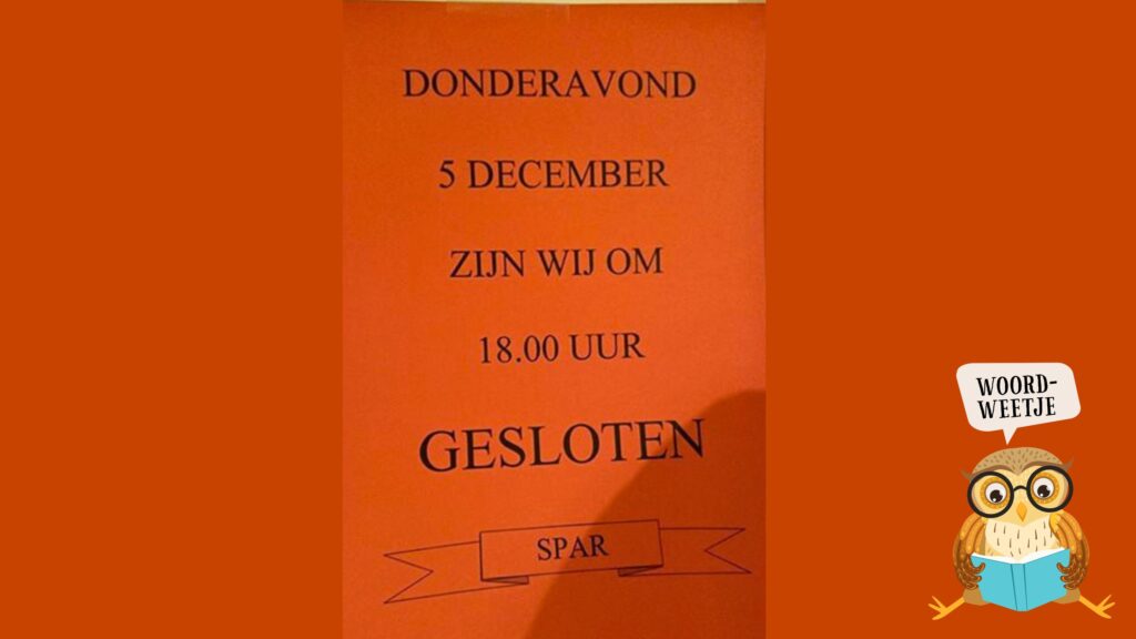 Woordweetje op je donder