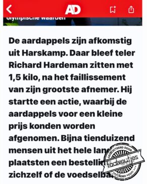 Wie het kleine niet eert …