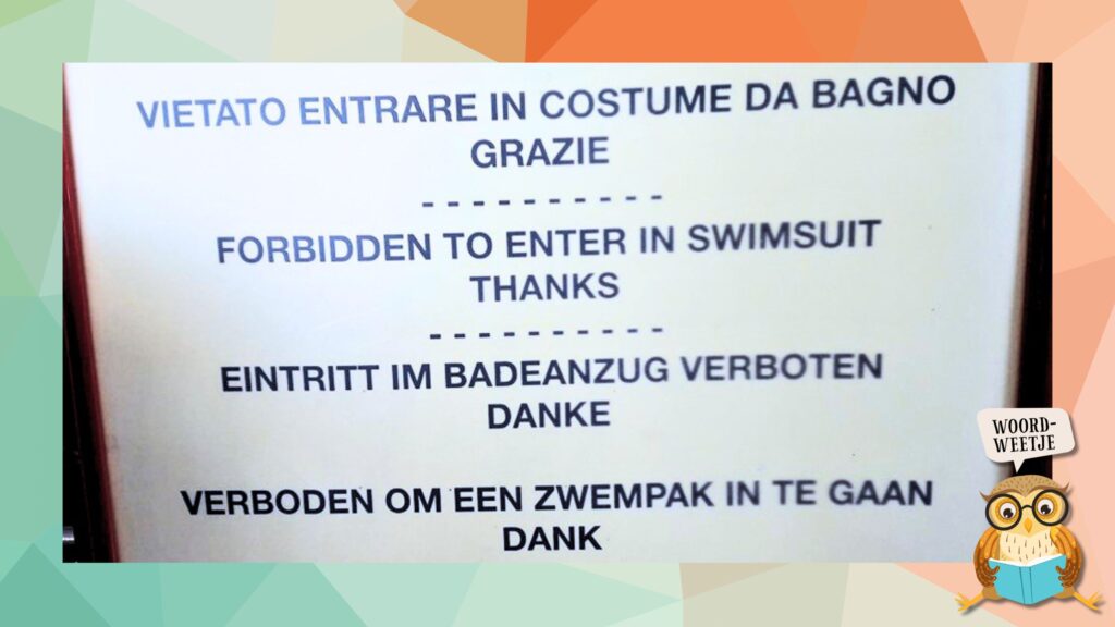Woordweetje in zee gaan