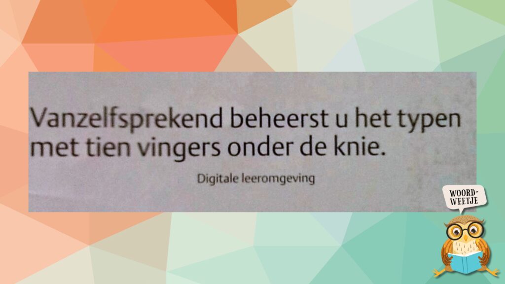 Woordweetje onder de knie