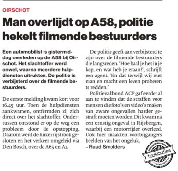 De politie trekt het boetekleed aan.